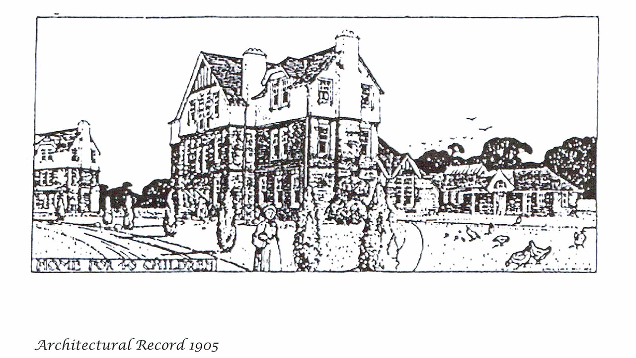 Original architects drawing of Hackney Cottage Homes